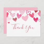 バレンタインデーの感謝カード 招待状 (正面/裏面)