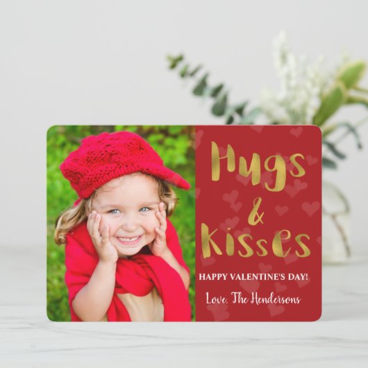 バレンタインデーの抱擁とキスの写真カード シーズンカード (スタンド正面)