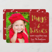 バレンタインデーの抱擁とキスの写真カード シーズンカード (正面/裏面)