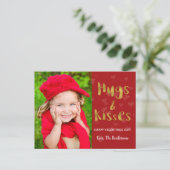 バレンタインデーの抱擁とキスの写真カード シーズンポストカード (スタンド正面)