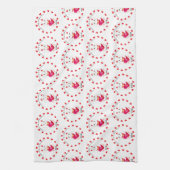 バレンタインデーの招き猫 キッチンタオル (縦)