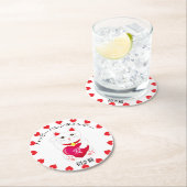 バレンタインデーの招き猫 ラウンドペーパーコースター (インサイチュ)