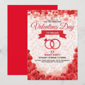 バレンタインデーの招待チラシ 招待状 (正面/裏面)