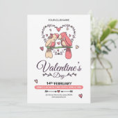 バレンタインデーの招待状のチラシ 招待状 (スタンド正面)