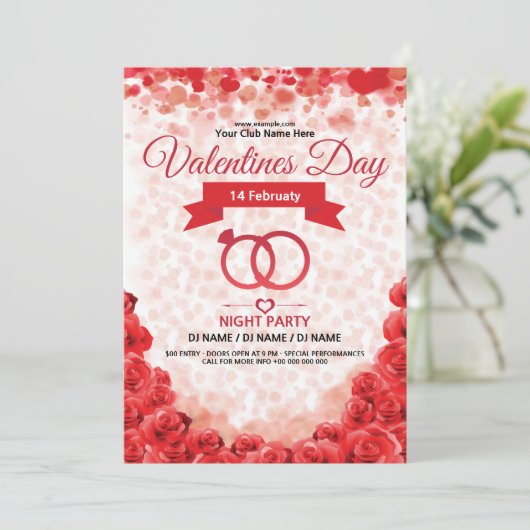 バレンタインデーの招待状のフライヤ 招待状 (スタンド正面)