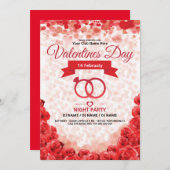 バレンタインデーの招待状のフライヤ 招待状 (正面/裏面)