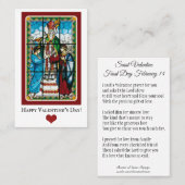 バレンタインデーの挨拶の宗教的祈りの言葉カード 名刺 (正面/裏面)