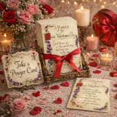 バレンタインデーの挨拶の宗教的祈りの言葉カード 名刺