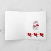 バレンタインデーの挨拶状の子ネコのヴィンテージ シーズンカード (内部)