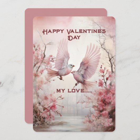 バレンタインデーの挨拶 シーズンカード (正面/裏面)