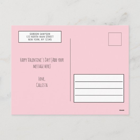 バレンタインデーの挨拶 シーズンポストカード (裏面)