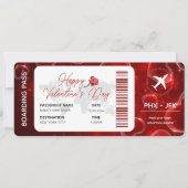 バレンタインデーの搭乗パステンプレート:サプライズトリップ カード (正面)