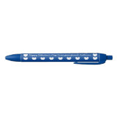 バレンタインデーの教室にぴったりな青と白のかわいいハート 青ボールペン (ボトム)