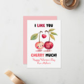 バレンタインデーの教室用に特別なチェリーのカード ノートカード (正面/裏面インサイチュ)