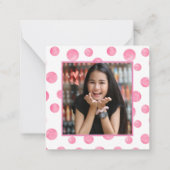 バレンタインデーの教室用写真カード(スイートキャンディピンク) ノートカード (裏面)