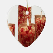 バレンタインデーの木に燃えるキャンドル セラミックオーナメント (右)