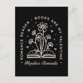 バレンタインデーの本好き独身の人 ポストカード (正面)