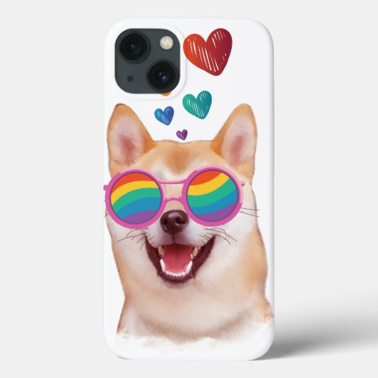 バレンタインデーの柴犬とハート Case-Mate iPhoneケース (裏面)