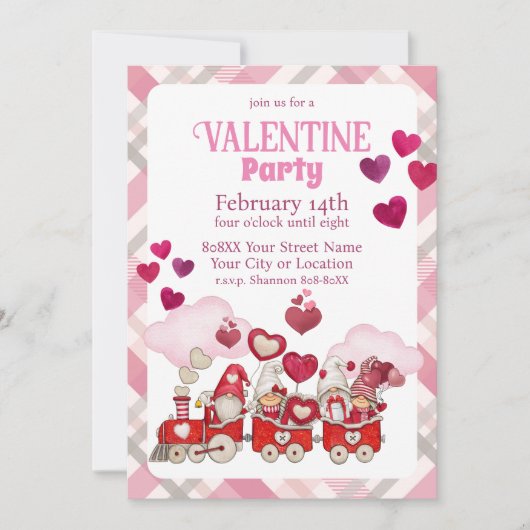 バレンタインデーの格言が電車に 招待状 (正面)