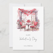バレンタインデーの水彩エレガントパーソナライズド シーズンカード (正面)