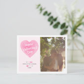 バレンタインデーの水彩ハート写真ポストカード シーズンポストカード (スタンド正面)