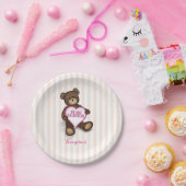 バレンタインデーの水彩モダンなルスティックテディ ペーパープレート (パーティー)