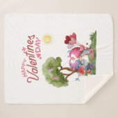 バレンタインデーの水彩格言カップル シェルパブランケット (正面(横))