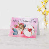 バレンタインデーの水彩画の野球選手 カード (黄色い花)