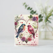 バレンタインデーの水色の鳥 シーズンポストカード (スタンド正面)