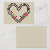 バレンタインデーの汽車のハート ノートカード (正面/裏面)