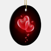 バレンタインデーの激怒ハート セラミックオーナメント (右)