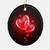 バレンタインデーの激怒ハート セラミックオーナメント (左)
