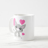 バレンタインデーの灰色の子猫のマグ コーヒーマグカップ (正面左)