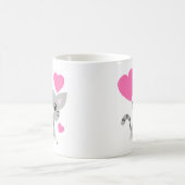 バレンタインデーの灰色の子猫のマグ コーヒーマグカップ (中央)