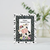 バレンタインデーの牛はがき シーズンポストカード (スタンド正面)