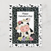 バレンタインデーの牛はがき シーズンポストカード (正面)