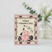 バレンタインデーの牛はがき シーズンポストカード (スタンド正面)