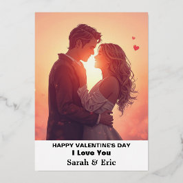 バレンタインデーの特別なギフト 箔シーズンカード