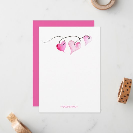 バレンタインデーの特別なメッセージカード ノートカード (正面/裏面インサイチュ)