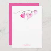 バレンタインデーの特別なメッセージカード ノートカード (正面/裏面)