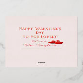 バレンタインデーの特別なメッセージ 箔シーズンカード (裏面)