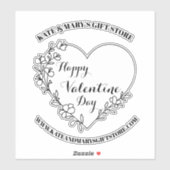 バレンタインデーの特別な贈り物 ビジネスネーム ウェブサイト シール (シート)