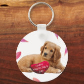 バレンタインデーの犬の写真 キーホルダー (正面)