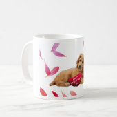 バレンタインデーの犬の写真 コーヒーマグカップ (正面左)