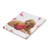 バレンタインデーの犬の写真 タイル (側面)