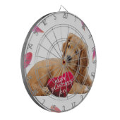 バレンタインデーの犬の写真 ダーツボード (正面左)