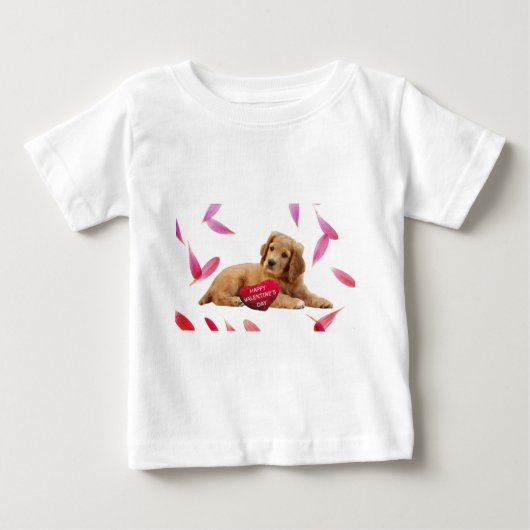 バレンタインデーの犬の写真 ベビーTシャツ (正面)