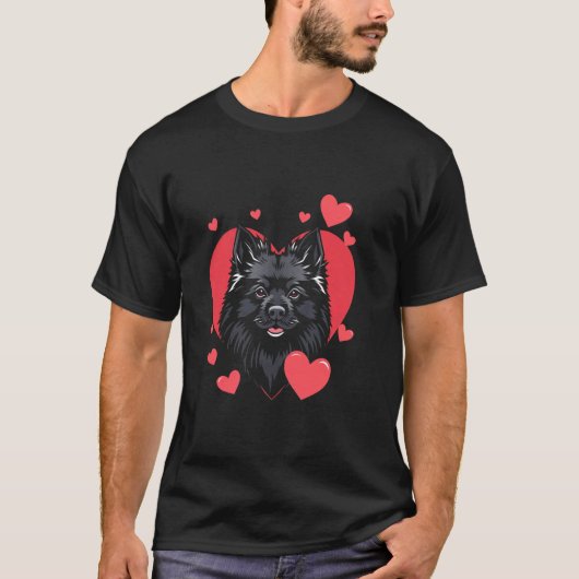 バレンタインデーの犬 Tシャツ (正面)