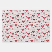 バレンタインデーの猫の尾と愛 ラッピングペーパーシート (正面2)