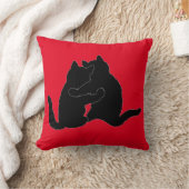 バレンタインデーの猫枕 クッション (ブランケット)